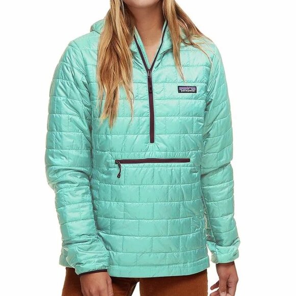 PATAGONIA WOMEN'S NANO PUFF BIVY QUILTED  PULLOVER JACKET  KANGAROO POCKET XS - Picture 2 of 16